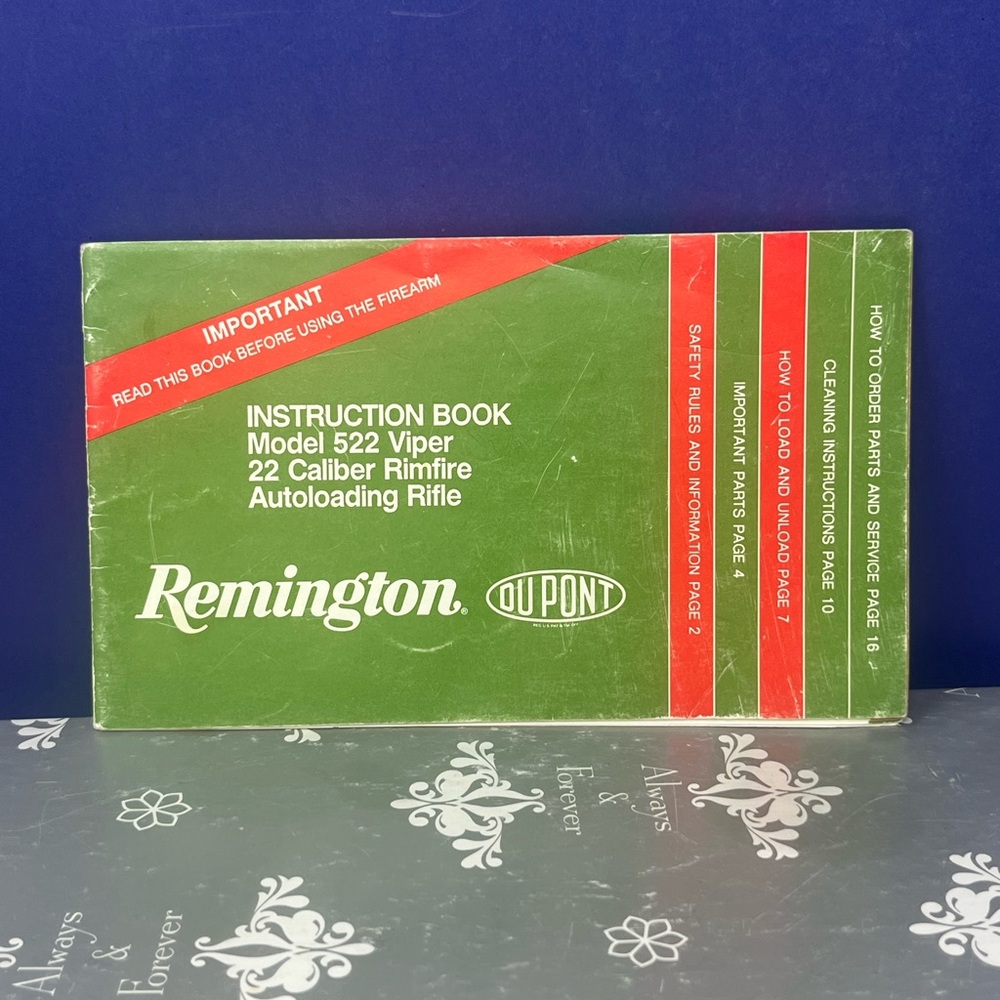 Remington Vintage Instruction Booklet